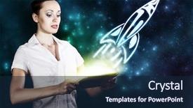  Presentation with 50th surprise birthday - PPT theme having fast reading - young woman looking with surprise background and a navy blue colored foreground