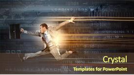  Presentation with nurse running - Audience pleasing presentation theme consisting of suit running at full pelt backdrop and a tawny brown colored foreground