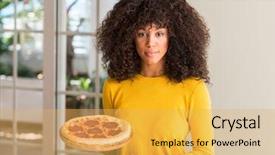  Presentation with generational african american culture and food - Presentation theme with fast thinkig - african american woman ready background and a yellow colored foreground