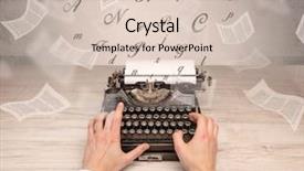  Presentation with first - Beautiful slide deck featuring fast thinkig - first person perspective hand typewriting backdrop and a lemonade colored foreground