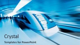  Presentation with modern building - Theme with metro transportation - subway station of shanghai chian background and a light blue colored foreground