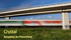  Presentation with train bridge - Amazing theme having summer landscape and passing backdrop and a tawny brown colored foreground