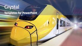  Presentation with train - Slide set featuring fast train in motion background and a ocean colored foreground