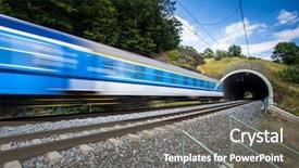  Presentation with train - Slide set featuring fast train passing background and a gray colored foreground