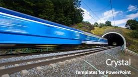  Presentation with train - Presentation design consisting of fast train passing background and a dark gray colored foreground