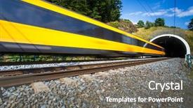  Presentation with metro train - Presentation design featuring fast train passing background and a gray colored foreground