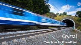  Presentation with train - Cool new presentation design with fast train passing backdrop and a gray colored foreground