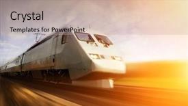  Presentation with cargo train - Presentation with fast train with motion blur background and a coral colored foreground