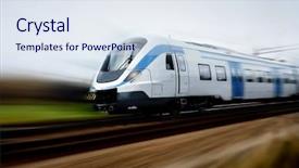  Presentation with metro train - Beautiful slides featuring fast train with motion blur backdrop and a sky blue colored foreground