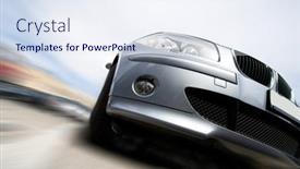  Presentation with vehicle - Presentation theme featuring fast-vehicle-moving-with-motion background and a  colored foreground