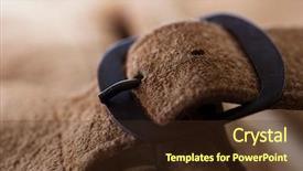  Presentation with leather bag - Presentation theme consisting of fastened buckle buckle section background and a tawny brown colored foreground