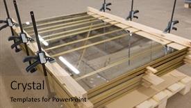  Presentation with furniture industry - PPT layouts with fastened by bar clamp background and a coral colored foreground