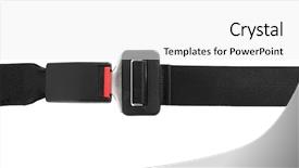  Presentation with seat belt in car safety - Beautiful PPT theme featuring fastened seat belt all backdrop and a white colored foreground