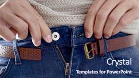  Presentation with trousers - Theme having fastener - closeup of a young caucasian background and a navy blue colored foreground