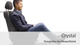  Presentation with car seat - Presentation design featuring fastener - full length profile shot background and a white colored foreground