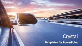  Presentation with motion - Beautiful PPT theme featuring faster - car on the road whit backdrop and a ocean colored foreground