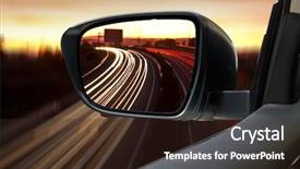  Presentation with car - Amazing slide deck having faster - car on the road backdrop and a wine colored foreground