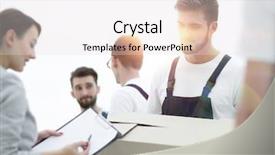  Presentation with blank whiteboard isolated on white - Slides consisting of faster - manager and movers isolated background and a  colored foreground