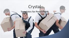  Presentation with job enrichment - PPT theme consisting of faster - movers in a hurry background and a sky blue colored foreground