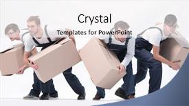  Presentation with job hazard - Slides having faster - movers in a hurry background and a  colored foreground