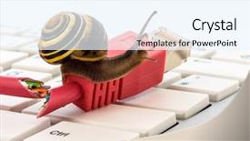  Presentation with broadband - Colorful PPT theme enhanced with faster - photo icon for slow internet backdrop and a sky blue colored foreground