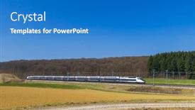  Presentation with railway tgv - Presentation theme featuring fastest-train-tgv-in-northern background and a teal colored foreground
