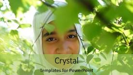  Presentation with beautiful nature - Audience pleasing PPT theme consisting of fasting prayer - beautiful muslim girl n nature backdrop and a  colored foreground