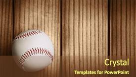  Presentation with softball and baseball - Cool new slide deck with fastpitch - baseball on wooden background backdrop and a tawny brown colored foreground