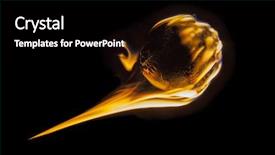 Presentation with fireball - Colorful slide deck enhanced with fastpitch - flaming fireball fastball baseball burning backdrop and a black colored foreground