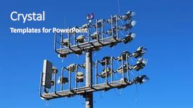  Presentation with stadium - Presentation design having fastpitch - lights at a stadium background and a teal colored foreground