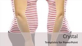  Presentation with body fat - Slides with hip anatomy - fat and slim woman's body background and a light gray colored foreground