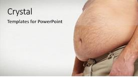  Presentation with surgical weight loss - Slides enhanced with fat belly man with overweight background and a white colored foreground