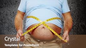  Presentation with body fat - Theme enhanced with fat belly man with overweight background and a coral colored foreground