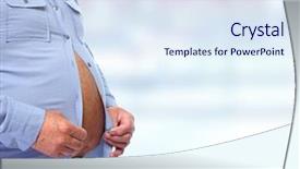  Presentation with fat - Colorful presentation theme enhanced with fat belly over blue background backdrop and a sky blue colored foreground