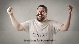  Presentation with happy sad face man - Slides featuring fat boy - happy chubby man background and a light gray colored foreground