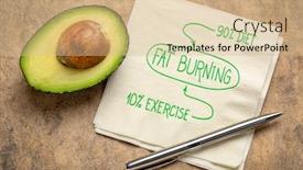  Presentation with healthy living - Cool new presentation theme with fat-burning-diet-and-exercise backdrop and a coral colored foreground