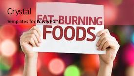  Presentation with foods - Theme consisting of elimination - fat burning foods card background and a red colored foreground