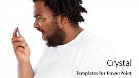  Presentation with african american marriage - PPT theme with fat cells - african american man yelling background and a sky blue colored foreground