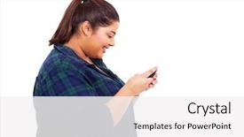  Presentation with prokaryote cell - Presentation design consisting of fat cells - cheerful teenage girl chatting background and a white colored foreground