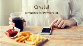  Presentation with food technology - Cool new slides with fat cells - fast food people technology backdrop and a soft green colored foreground