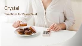  Presentation with food technology - Theme enhanced with fat cells - people junk food diet technology background and a lemonade colored foreground