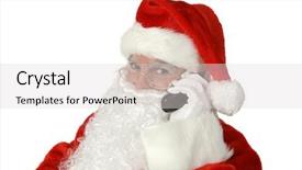  Presentation with christmas hamper gift traditional - Presentation featuring fat cells - traditional christmas santa claus talking background and a  colored foreground