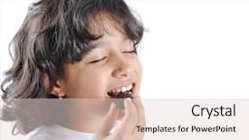  Presentation with swimming beautiful girl swims underwater - Presentation theme having fat children - beautiful happy girl eating chocolate background and a  colored foreground