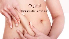  Presentation with body fat - PPT layouts consisting of fat female body part isolated background and a lemonade colored foreground