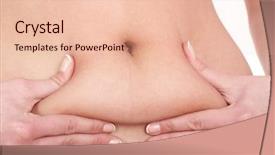  Presentation with body fat - Presentation having fat female body part isolated background and a lemonade colored foreground