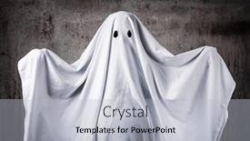  Presentation with ghost - PPT theme enhanced with fat ghost in a sheet background and a light gray colored foreground
