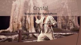  Presentation with fat - Audience pleasing PPT theme consisting of fat-karate-fighter backdrop and a coral colored foreground