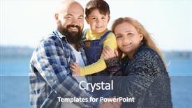  Presentation with river - Audience pleasing PPT layouts consisting of fat kid fat adult - overweight couple with son near backdrop and a ocean colored foreground