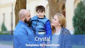  Presentation with park - Slide deck featuring fat kid fat adult - overweight couple with son background and a teal colored foreground