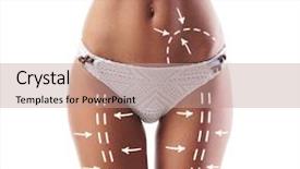  Presentation with slim body - Presentation featuring fat lose liposuction and cellulite background and a coral colored foreground